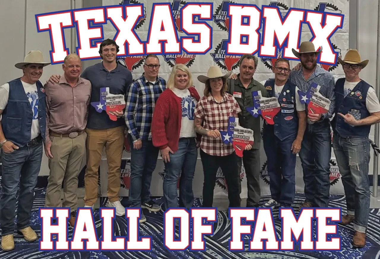 Texas BMX Hall of Fame Class of 2025 inductees on stage